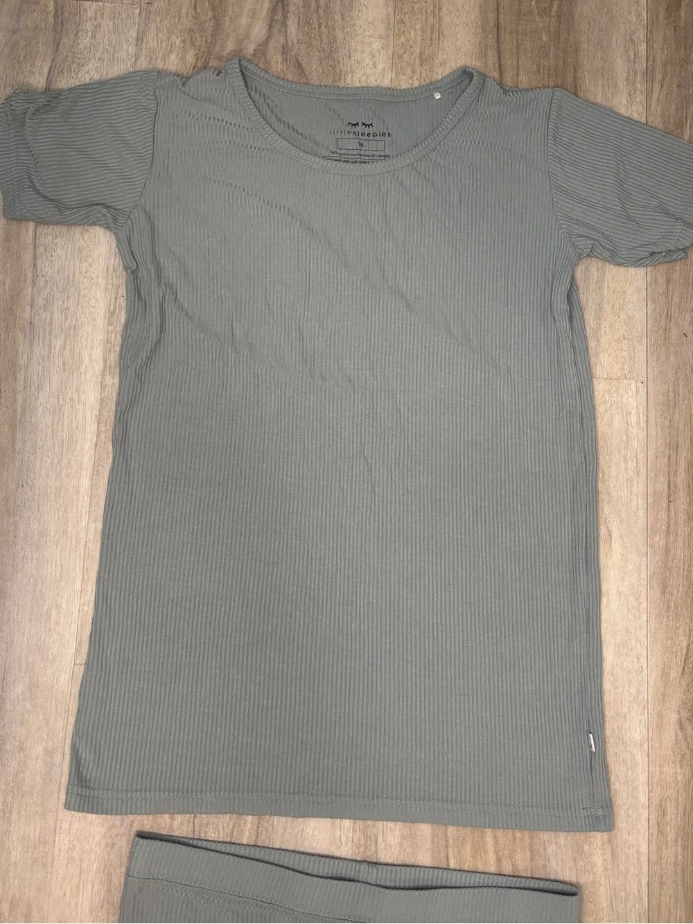 Little Sleepies ribbed short sleeve tee — light blue